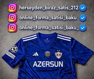 qarabag ajax: Futbolka, Adidas, S, rəng - Göy — 1