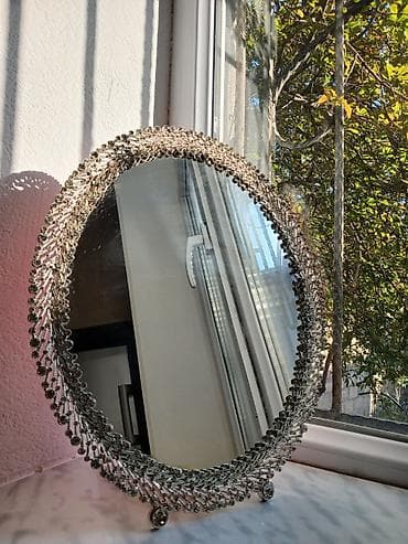 Güzgü Masaüstü, Oval, Makiyaj üçün, Naxışlı
