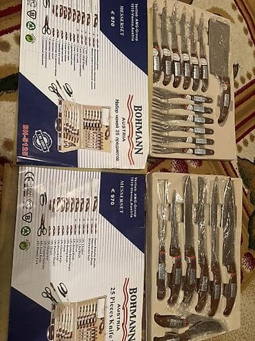 barraker qayçi: Bormann 28 hissəli mətbəx bıçaq dəsti – taxta naxışlı sərt portfellə — 5