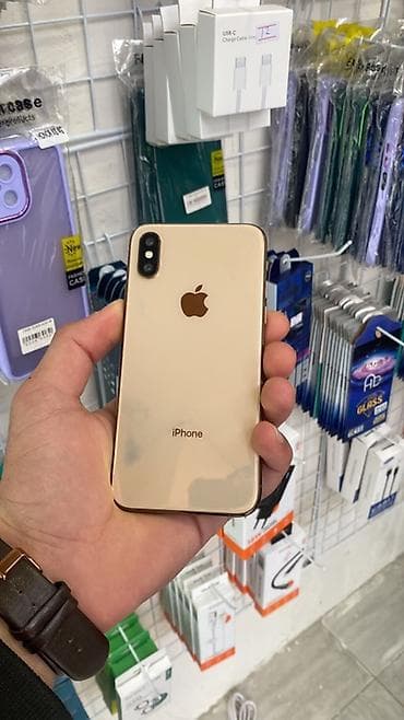 IPhone Xs, 64 GB, Qızılı, Zəmanət, Simsiz şarj, Face ID