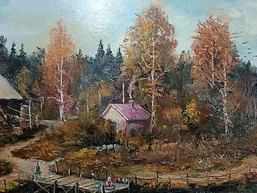 divan sekilleri: Məhsul: Orijinal yağlı boya tablo – “Payız kənd mənzərəsi”Əl işi — 8