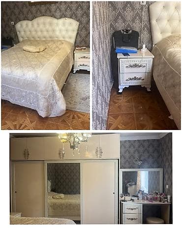 taxt qravat: Endirim edildi. Yataq dəsti 320₼.Taxt bazalıdır,matras varDolab ölçüsü — 1