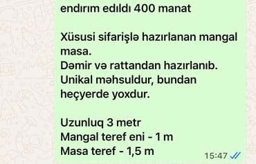 böyürtkən və moruq: Dəmir və rattandan hazırlanmış, üzərində manqal üçün hissəsi olan — 4