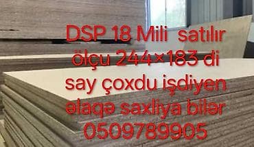 Taxta plitələr: DSP lövhələr – 18 mm - Ölçü: 244 × 183 sm - Miqdarı çoxdur - Mebel — 1