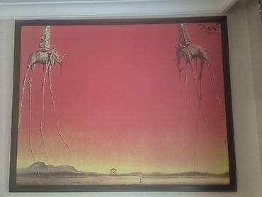 Musiqi alətləri: Surreal üslubda divar rəsmi/poster - Mövzu: Salvador Dalí-nin məşhur — 1