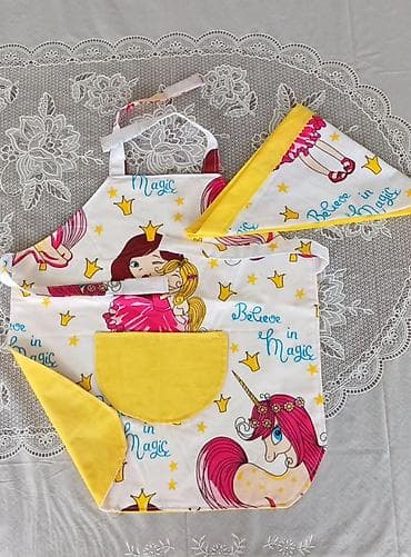 uşaq beretləri: Uşaq üçün mətbəx dəsti – önlük və üçbucaq yaylıq (bandana) - — 6