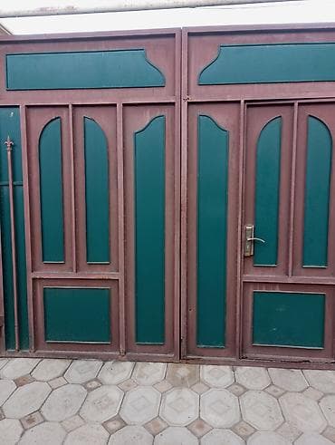 damir qapi: Dəmir Həyət darvazası, Yana açılan, Mexaniki, Qapı ilə, rəng - Yaşıl — 1