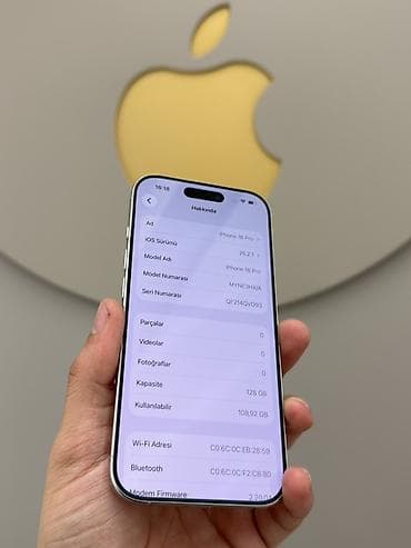 buds pro: IPhone 16 Pro, 128 GB, White Titanium, Zəmanət, Simsiz şarj, Face ID — 8