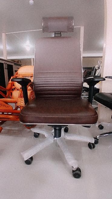 mebel servant: Ofis kresloları – müxtəlif modellər - Direktor tipi dəri kreslo (tünd — 8