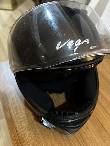 nnb moto: Vega tam üzlü motosiklet dəbilqəsi - Rəng: qara, parlaq örtük - Ön — 8