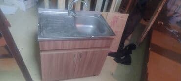 Mətbəx üçün lavabo və dolab dəsti - Material: üst hissə paslanmayan