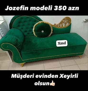 Jozefin modeli çarpayı-divan Qiymət: 350 AZN - Zümrüd-yaşıl məxmər