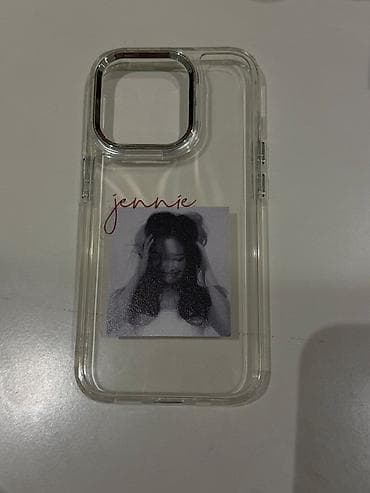 Фото и видеокамеры: İphone 15 pro üçündür Şəffaf telefon qabı – “jennie” yazılı dekor və — 1