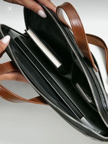 çant: Bej rəngli noutbuk çantası - Ölçüsü: 13–14 inch(uzunu 33-36 sm) olan — 3