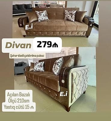 Di̇van-kravat, Yeni, Açılan, Bazalı, Vеlur parça, Şəhərdaxili pulsuz çatdırılma