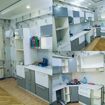 Мебель: Mətbəx mebeli satılır 100₼. Ölçü 4/1.60. Üzərində moyka verilir.Ünvann — 1