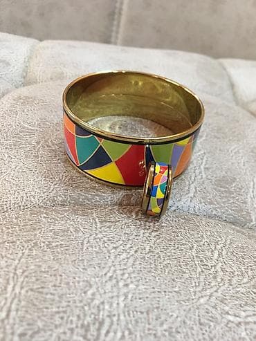 tek das uzukler: Rəngarəng bəzəkli qolbaq və üzük seti - Tərkib: metal əsas, parlaq — 5