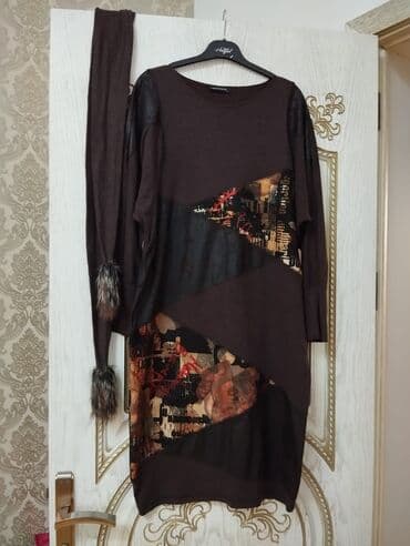 qara cins pencekler: Повседневное платье, Макси, 2XL — 3