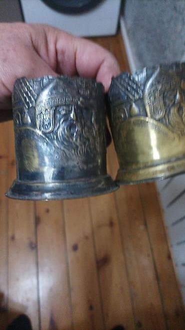 stekan sekilleri: 1 ədədi 30 azn Sovet dövrünə aid metal stəkanaltılar (podstakannik) — 1