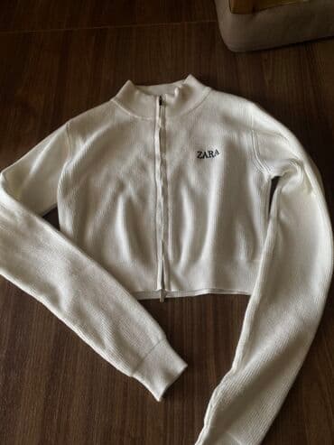 Qadın geyimləri: ZARA qadın kardiqanı - Rəng: ağ - Model: qısa (crop) kəsim - — 3