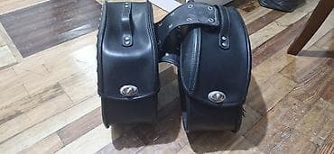 Baqajniklər: Motosiklet üçün iki tərəfli süni dəridən saddlebags (yan çantalar) - — 2
