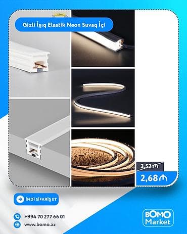 Gizli İşıq Elastik Neon – suvaq içi quraşdırma üçün LED işıq zolağı — 1