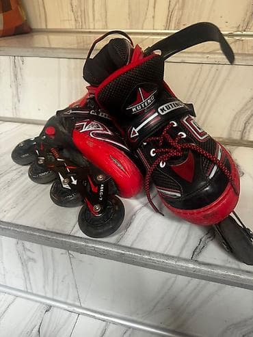 İdman və istirahət: KUTENG təkərli konki (inline skates) - Rəng: qırmızı/qara - 4 təkərli — 4