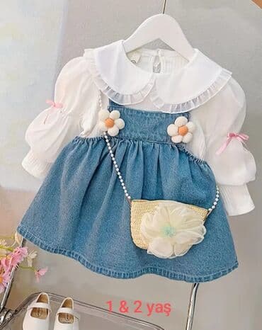 джинсовое платье для девочки: Don, Gündəlik, 1 - 2 yaş — 1