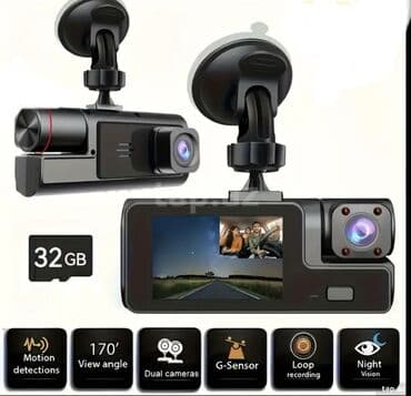 ikinci el qabyuyan: 2 kameralı 32 gb kart hədiyyə videoregistrator. Yenidir 2 kamerası — 1