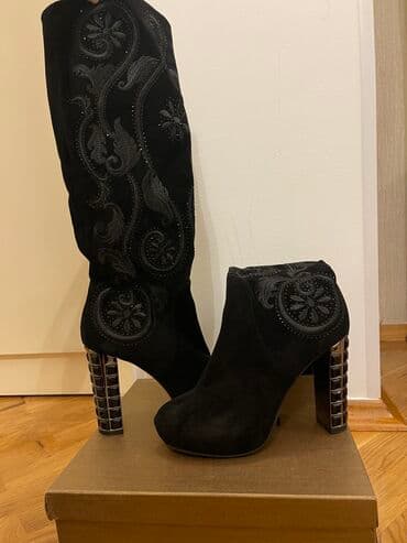 qadın çəkmə: Ölçü: 39, rəng - Qara, İşlənmiş — 4