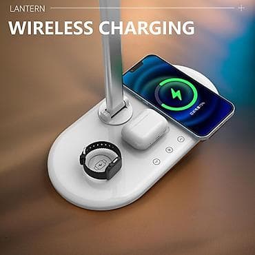 uzadıcı kabel: Çoxfunksiyalı masaüstü LED lampa və simsiz şarj stansiyası - Telefon — 1
