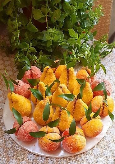 ev etirleri: Qiyməti ~1 ədədi 1 azn.Meyvə formalı ev şirniyyatları – “Şaftalı” — 4