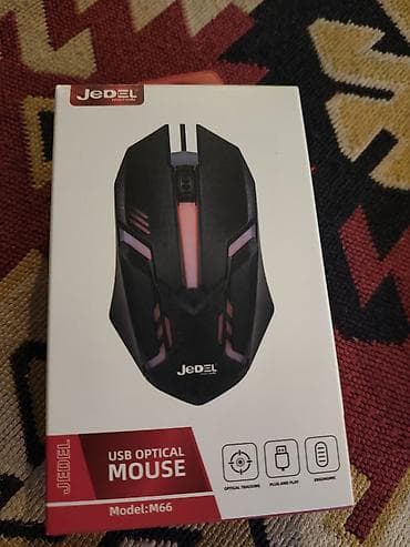 optik wifi: JEDEL USB Optical Mouse – Model: M66 - USB qoşulma: Plug & Play – — 1