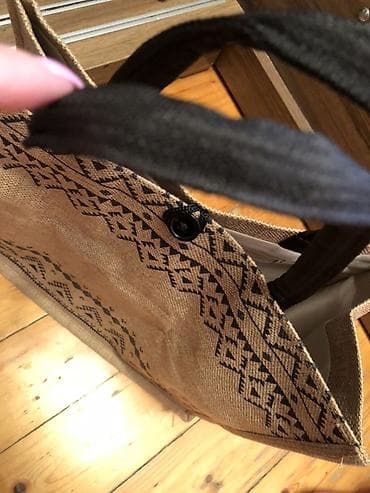 Monitorlar: Təbii toxuma materialından (kətan/jüt tipli) hazırlanmış geniş tutumlu — 4