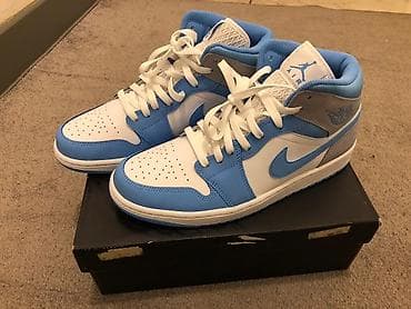 kisi ayaqqabıları: Məhsul: Air Jordan 1 Mid SE Rəng: White/University Blue/Grey — 1