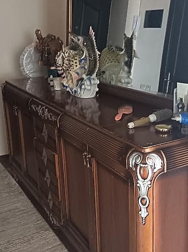 stol ev ucun: Klassik üslubda mebel dəsti - Divan: Taxta oyma detallar — 10