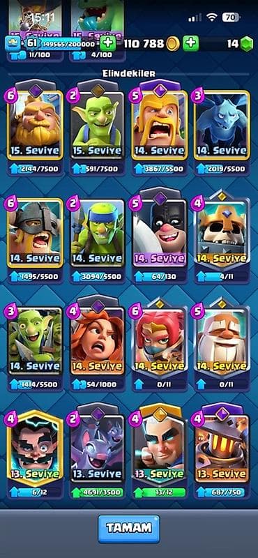Clash Royale hesabı – güclü və hazır oyun profili 61 level 12550 kupa — 4