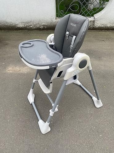 Uşaq yemək stulu – IVOLIA, boz-ağ rəngli, çoxfunksiyalı model — 1