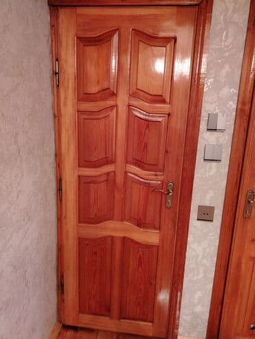 Dam örtükləri: Taxta otaq qapıları dəsti - Material: massiv ağac (təbii ağac — 1