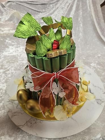 tulpan gul: Hədiyyə səbəti, rəng - Qızılı — 5