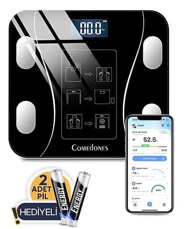 terezi: Comedones Ağıllı Bluetooth Tərəzi – Bədən Analizi (Yağ, Əzələ, Su — 1