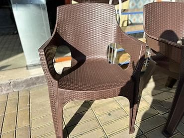 plastic qapi: Yeni, Dördbucaq masa, 6 stul, Açılmayan, Stullar ilə, Həsir toxunuşlu — 3