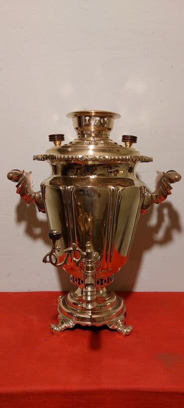 ucuz samavar: 19-cu əsrin sonları Tula istehdalı samavar 7-litrlikdir, materialı; — 1