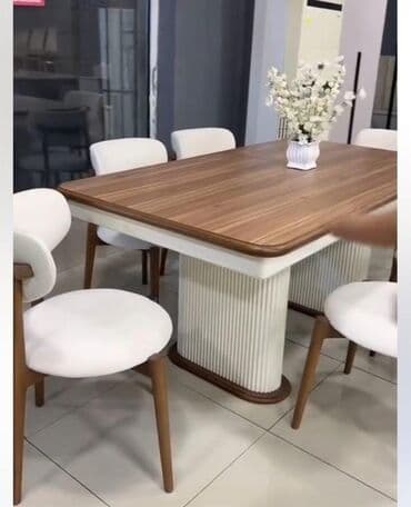 ağcaqayın: Qonaq otağı üçün, Açılmayan, Dördbucaq masa, 6 stul — 1