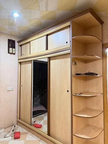 Geniş qarderob dolabı - Material: laminat/MDFlam, ağac rəngli