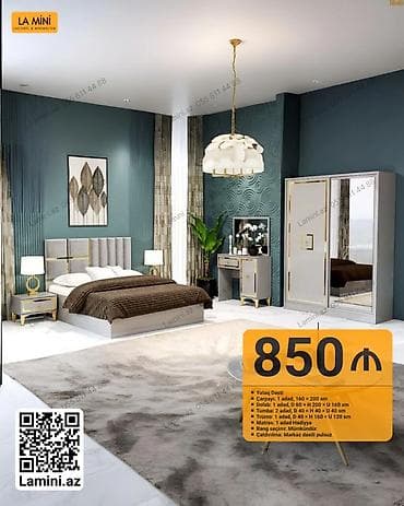 Мебель: Yataq Dəsti – La Mini Tərkib: - Çarpayı: 1 ədəd, 160 × 200 sm - — 1