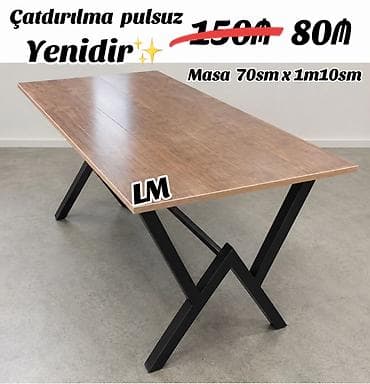 Yeni MASALAR Yeni və sifarişlə Qiymət: 80₼ Masa 1.10x70 — 1