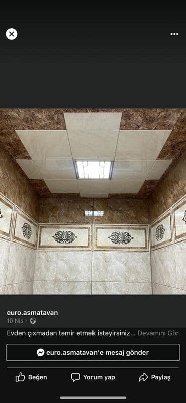 hamam tavanları: Asma tavan, Dartma, Zəmanətsiz — 3