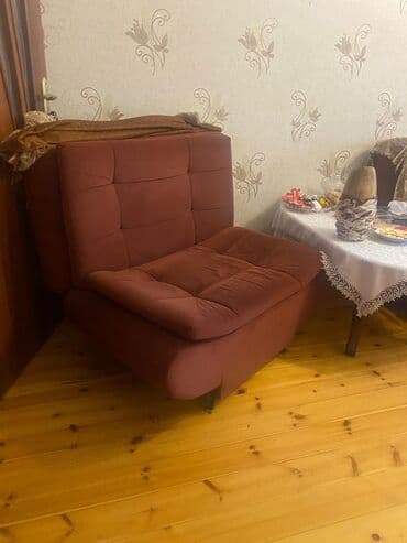 divan kreslo dəsti: İşlənmiş, 2 kreslo, Bazalı, Açılan — 5