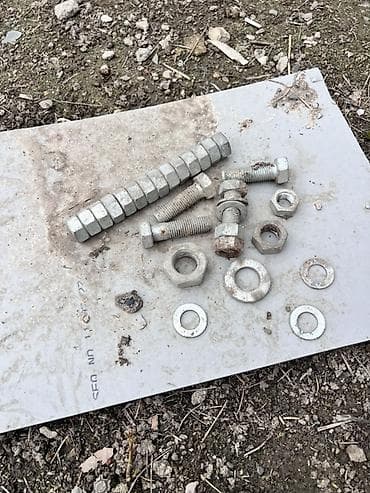 Qalvanizli bolt, qoz və şayba dəsti Məhsul tərkibi: - 2 ədəd